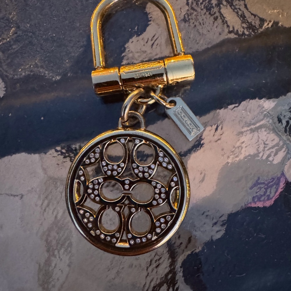 Coach Metallic Gold Keyring bag charm